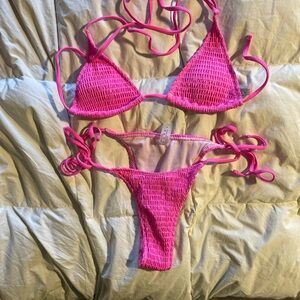 Vibrant Pink String Bikini Set